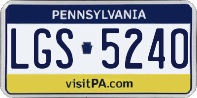 PA license plate LGS5240
