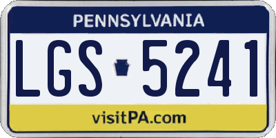 PA license plate LGS5241
