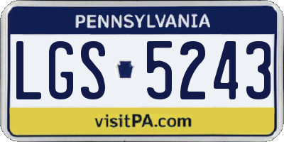 PA license plate LGS5243