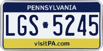PA license plate LGS5245