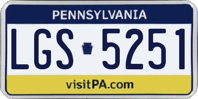 PA license plate LGS5251