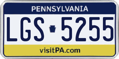 PA license plate LGS5255