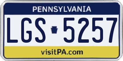 PA license plate LGS5257