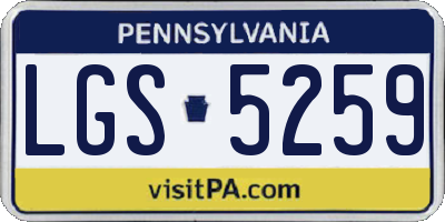 PA license plate LGS5259