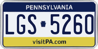 PA license plate LGS5260