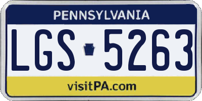 PA license plate LGS5263