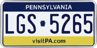 PA license plate LGS5265
