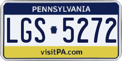 PA license plate LGS5272