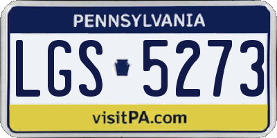 PA license plate LGS5273