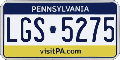 PA license plate LGS5275