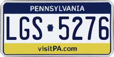 PA license plate LGS5276