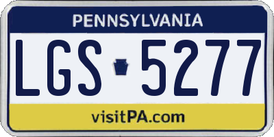 PA license plate LGS5277