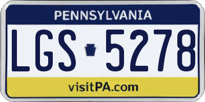 PA license plate LGS5278