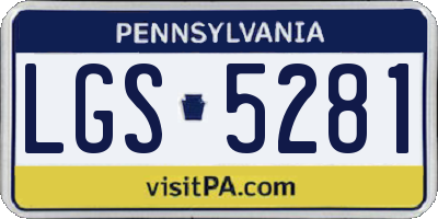 PA license plate LGS5281