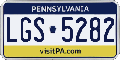 PA license plate LGS5282