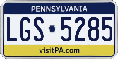 PA license plate LGS5285