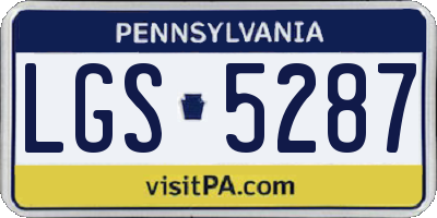 PA license plate LGS5287