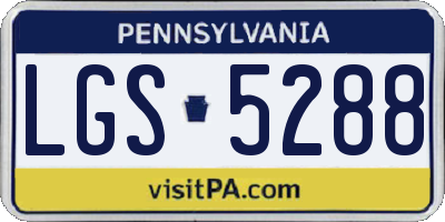 PA license plate LGS5288