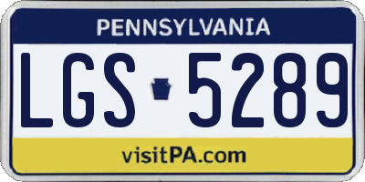 PA license plate LGS5289
