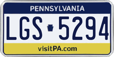 PA license plate LGS5294
