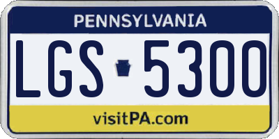PA license plate LGS5300