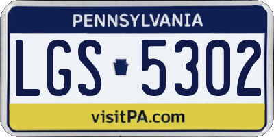 PA license plate LGS5302