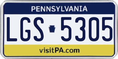 PA license plate LGS5305