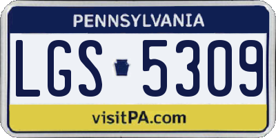 PA license plate LGS5309