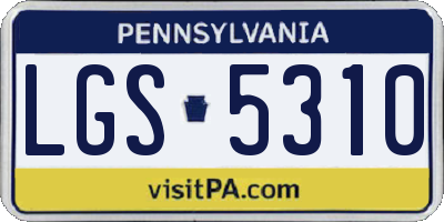 PA license plate LGS5310