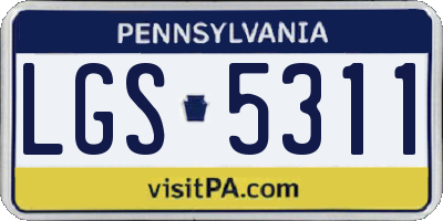 PA license plate LGS5311