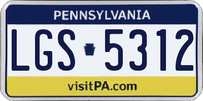 PA license plate LGS5312