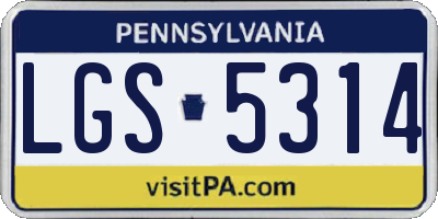 PA license plate LGS5314