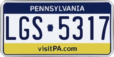 PA license plate LGS5317