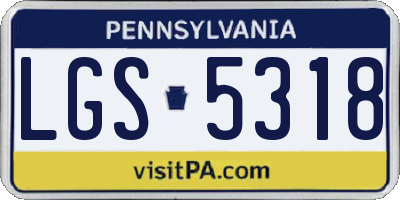 PA license plate LGS5318