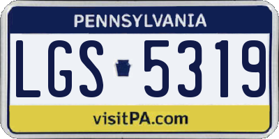 PA license plate LGS5319