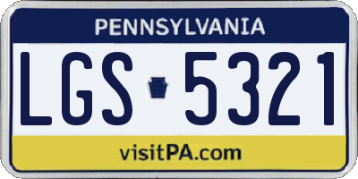 PA license plate LGS5321