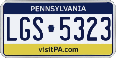 PA license plate LGS5323