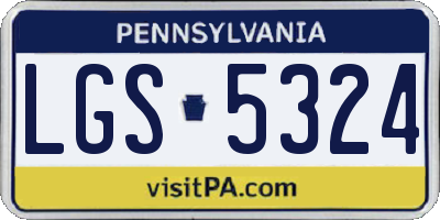 PA license plate LGS5324