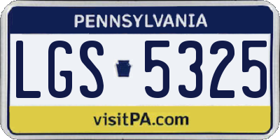 PA license plate LGS5325