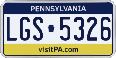 PA license plate LGS5326