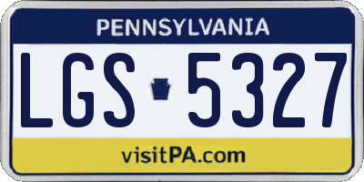 PA license plate LGS5327