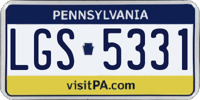 PA license plate LGS5331
