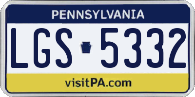 PA license plate LGS5332