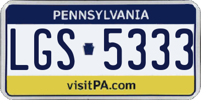 PA license plate LGS5333