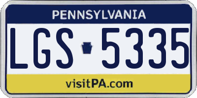 PA license plate LGS5335