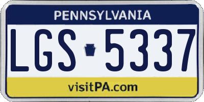 PA license plate LGS5337