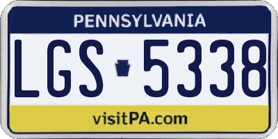 PA license plate LGS5338