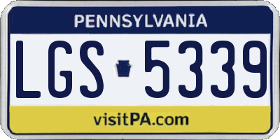 PA license plate LGS5339