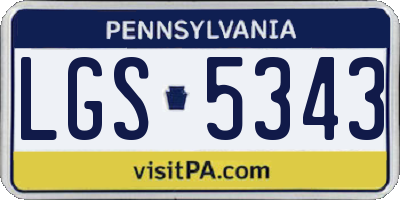 PA license plate LGS5343