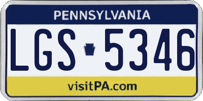 PA license plate LGS5346